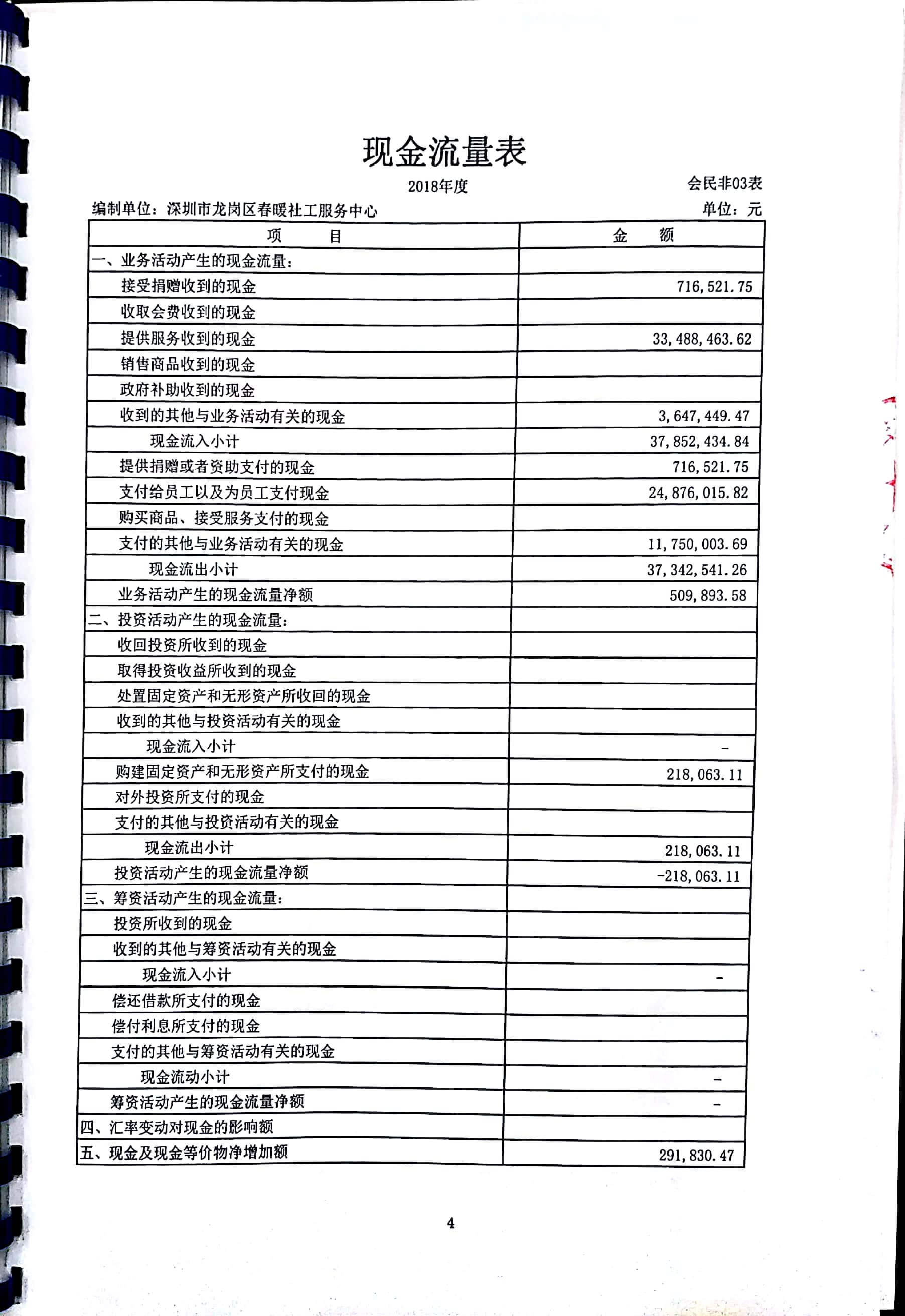 春暖社工2018年度财务审计报告