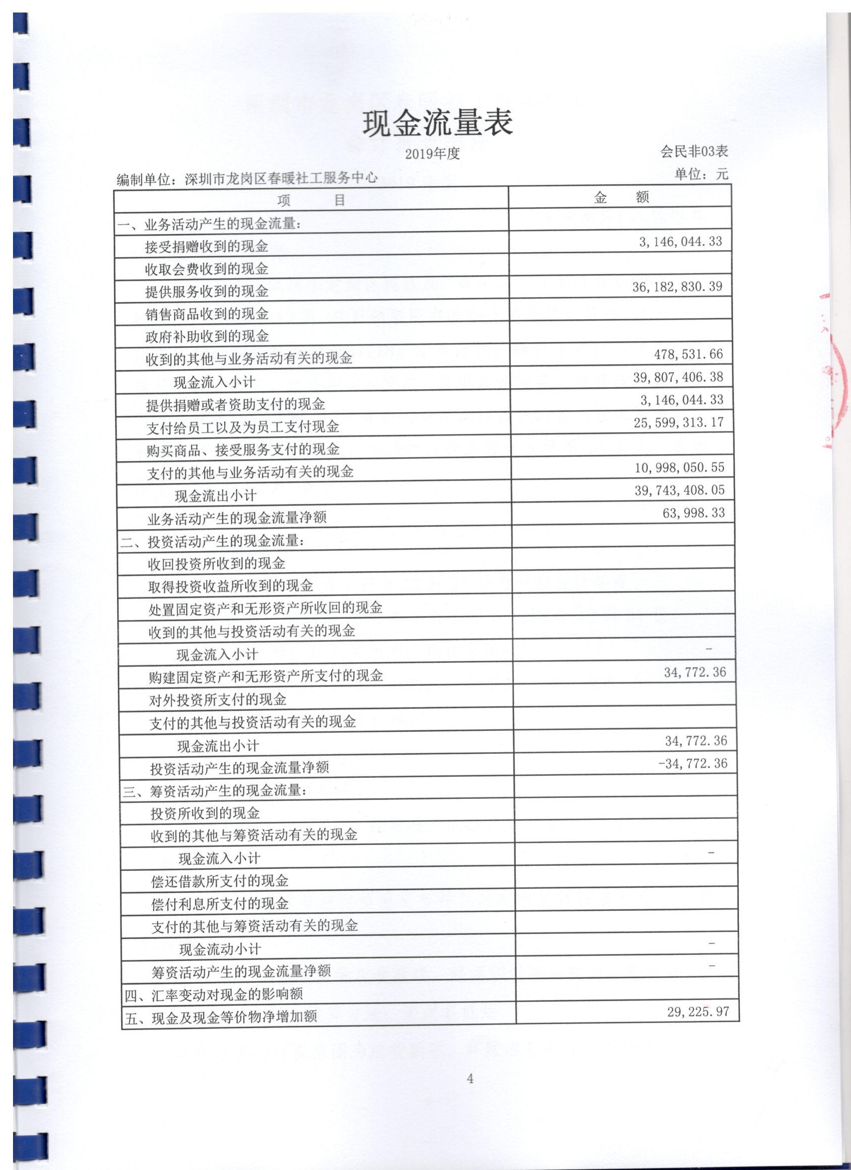 春暖社工2019年度财务审计报告