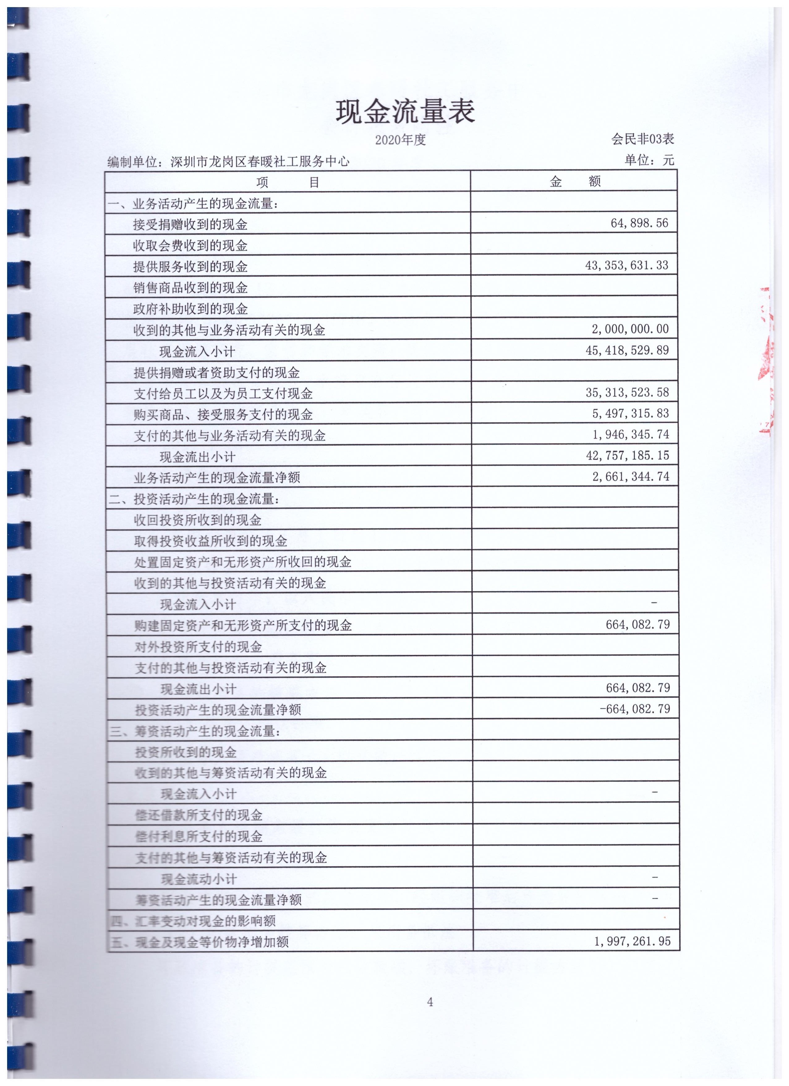 春暖社工2020年度财务审计报告