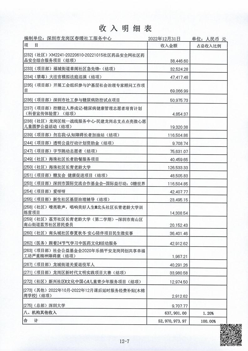 春暖社工2022年度财务审计报告