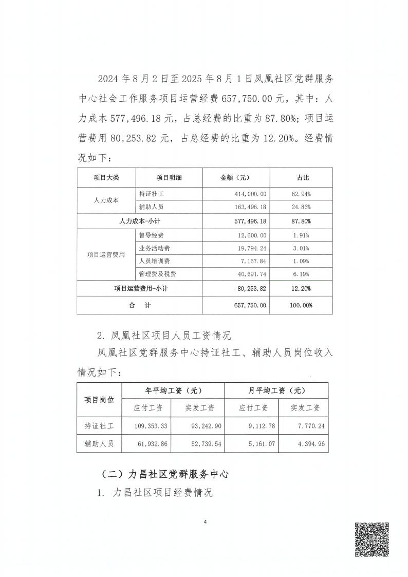 白坭坑、力昌、上木古、凤凰社区党群服务中心社会工作服务项目务专项审计报告