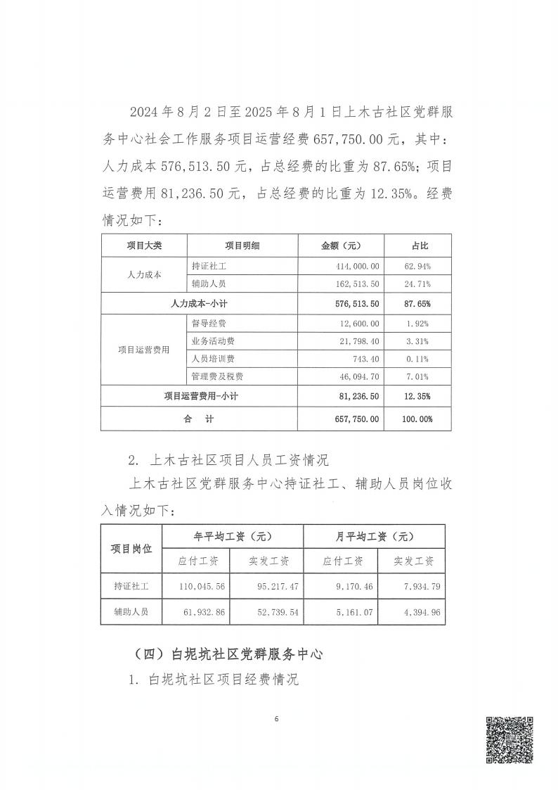 白坭坑、力昌、上木古、凤凰社区党群服务中心社会工作服务项目务专项审计报告