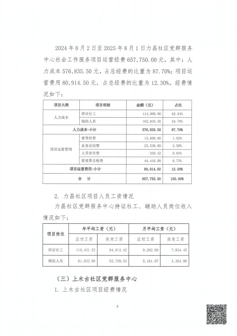 白坭坑、力昌、上木古、凤凰社区党群服务中心社会工作服务项目务专项审计报告