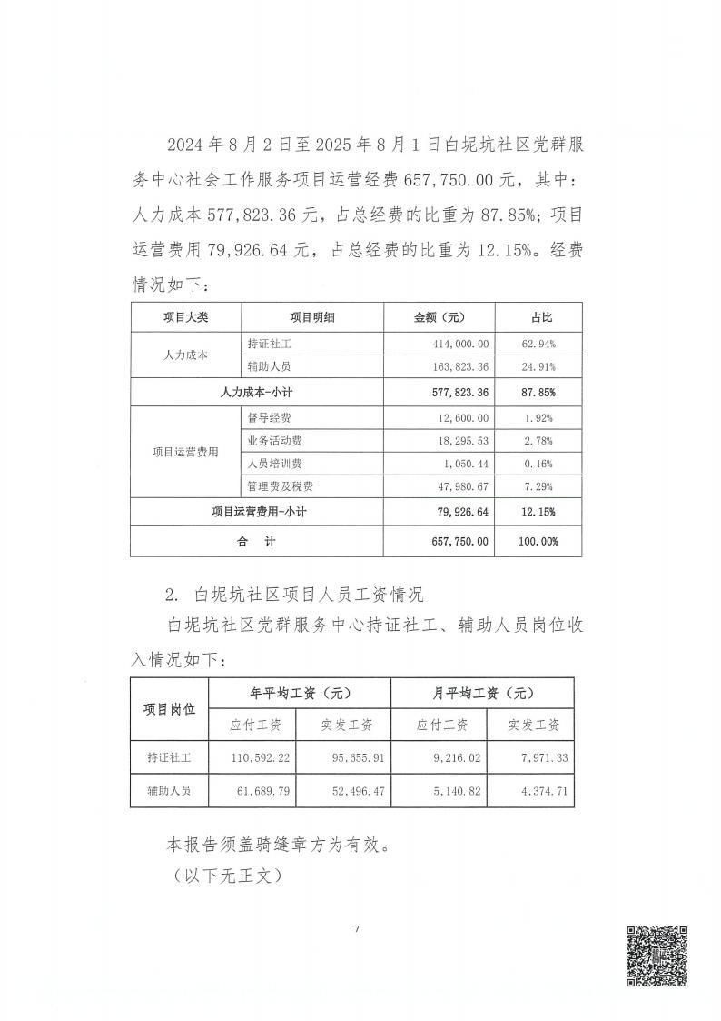 白坭坑、力昌、上木古、凤凰社区党群服务中心社会工作服务项目务专项审计报告