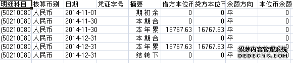 木棉湾社区2014年11-12月收入支出明细帐