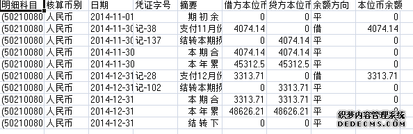 木棉湾社区2014年11-12月收入支出明细帐